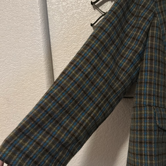 Talbots NWT plus size Shetland Officer jacket, green ape plaid, size 20w - Picture 4 of 6